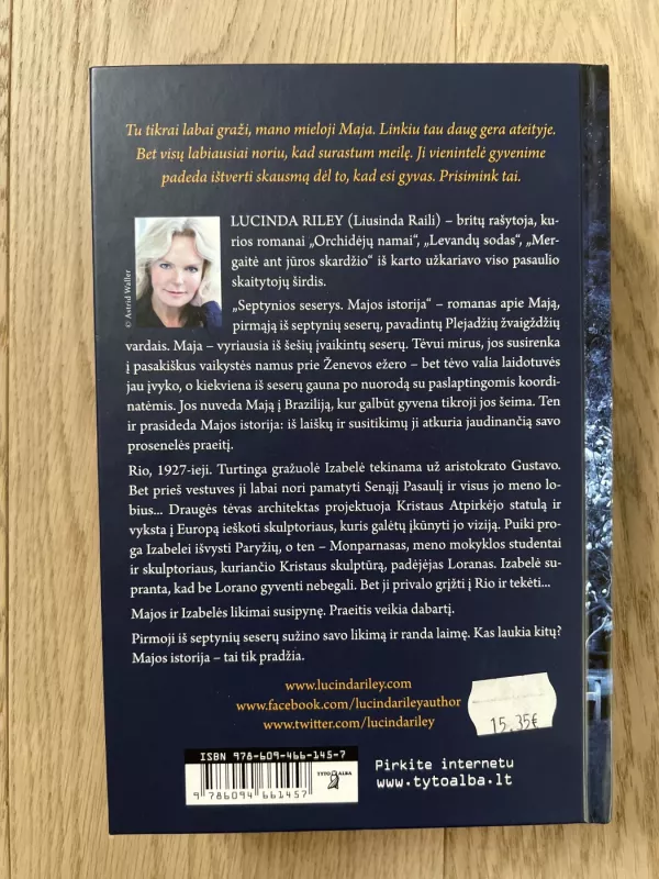 Septynios seserys Majos istorija - LUCINDA RILEY, knyga 3