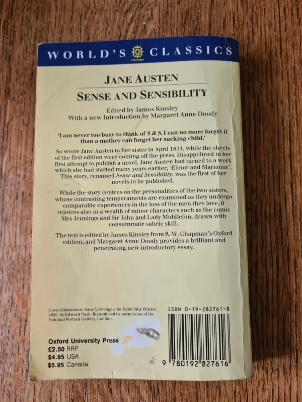 Sense and Sensibility - Jane Austen, knyga 3