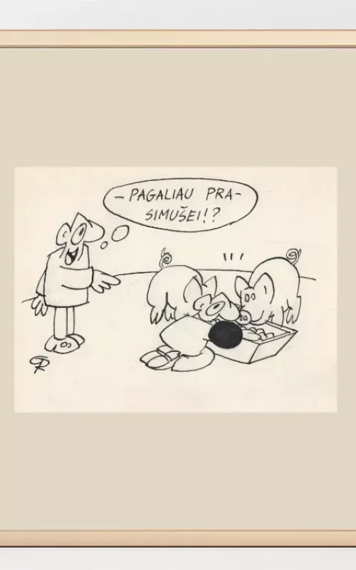 Originali knygos karikatūra iš ciklo Lietuvos Anekdotai - Rimtautas Grabauskas, knyga 2