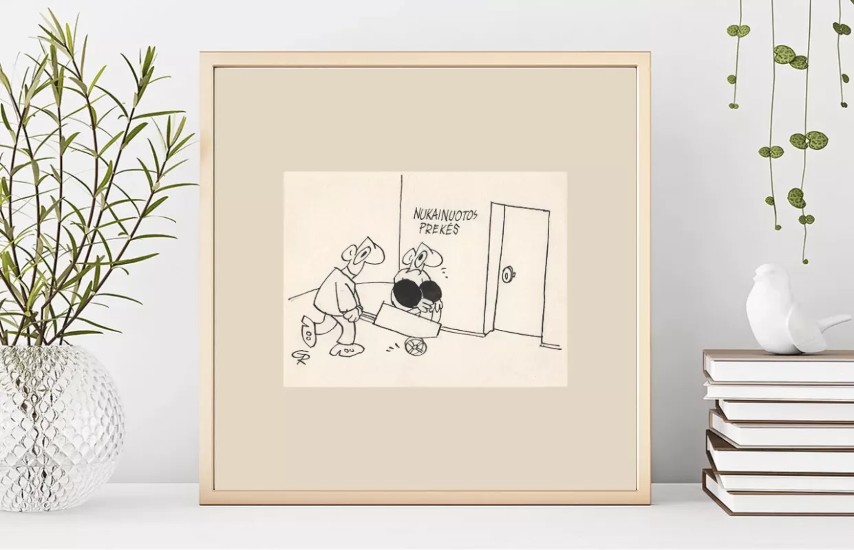 ORIGINALI 90-ŲJŲ „PADOVANOK ŠEFUI“ KNYGOS KARIKATŪRA - Rimtautas Grabauskas, knyga 4