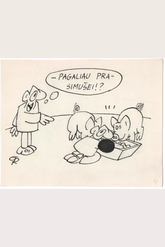 Originali knygos karikatūra iš ciklo Lietuvos Anekdotai - Rimtautas Grabauskas, knyga 3