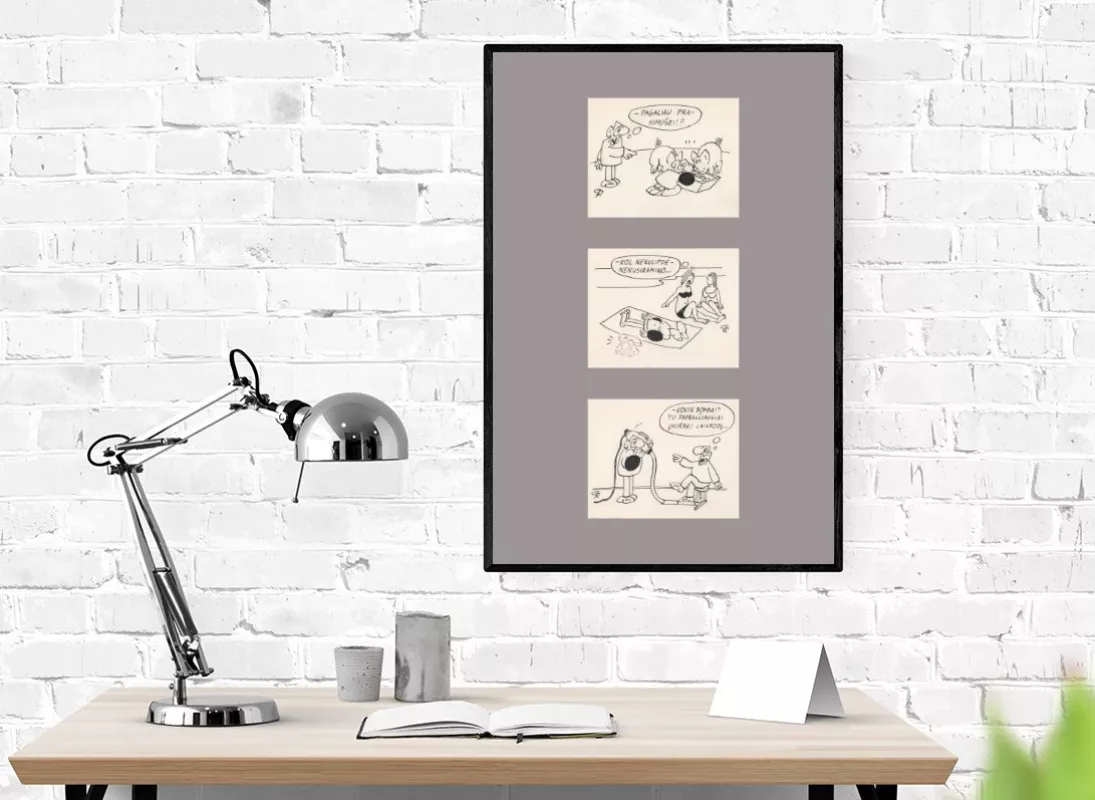 ORIGINALI 90-ŲJŲ „PADOVANOK ŠEFUI“ KNYGOS KARIKATŪRA - Rimtautas Grabauskas, knyga 5