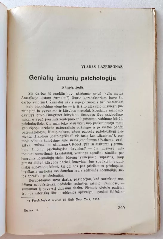 ERANUS  Commentationes Societatis Philosophicae Lituanie - Volumen Tertium - Autorių Kolektyvas, knyga 6