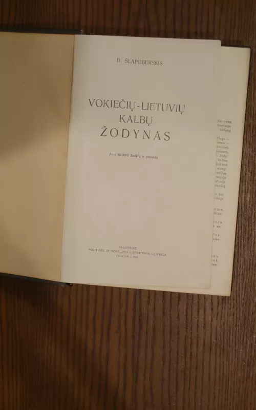 Vokiečių - Lietuvių kalbų žodynas - D. Šlapoberskis, knyga 2