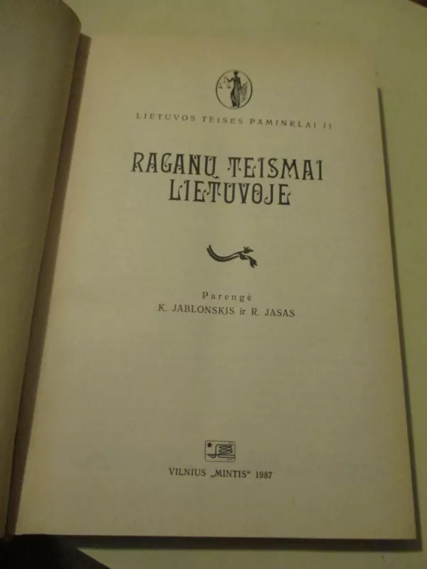Raganų teismai Lietuvoje - K. Jablonskis, J.  Jurginis, knyga 3