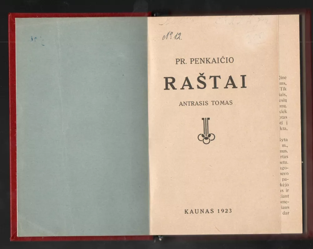 Pranas Penkaitis. Raštai. T. I–III - Pranas Penkaitis, knyga 5