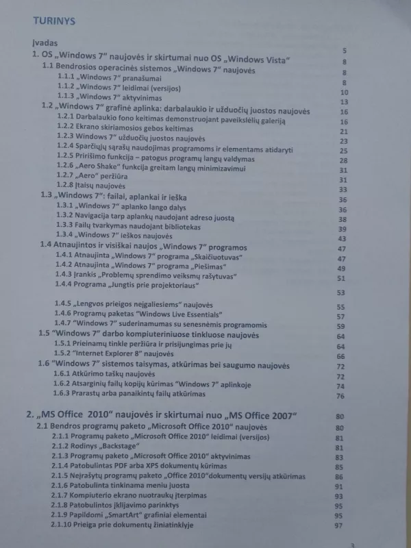 OS Windows 7 naujovės ir skirtumai nuo OS Windows Vista bei MS Office 2010 naujovės ir skirtumai nuo MS Office 2007 - Ernestas Sysojevas ir kt., knyga 3