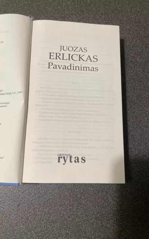 Pavadinimas - Juozas Erlickas, knyga 2