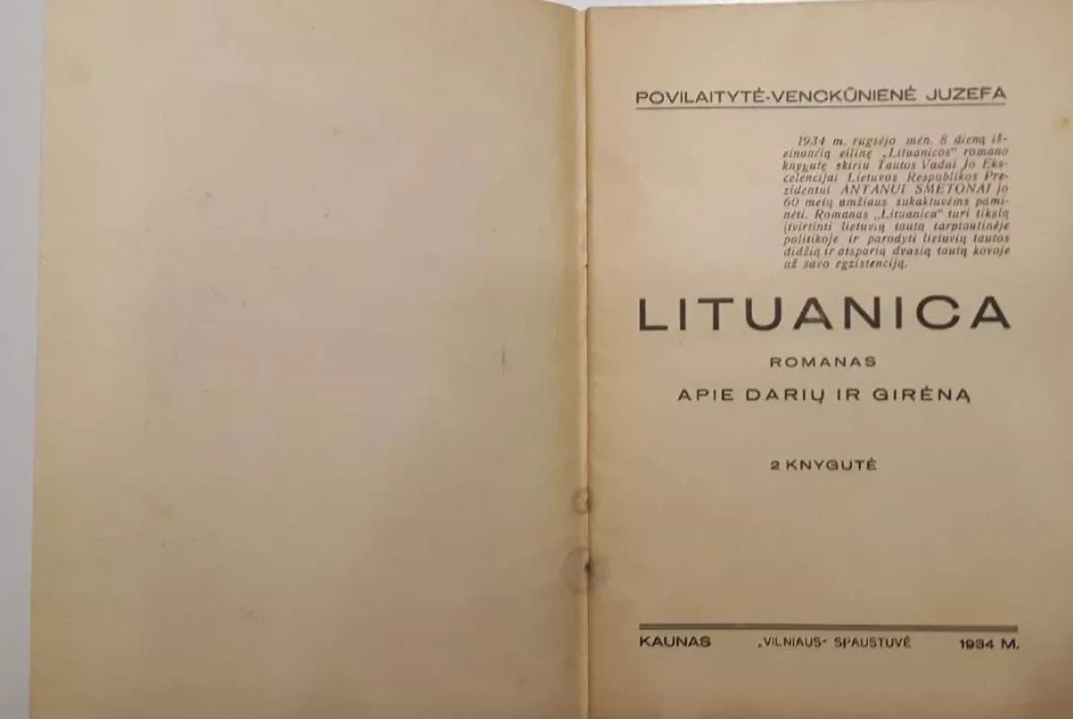 Lituanica (4 knygos) - Juzefa Venckūnienė-Povilaitytė, knyga 3