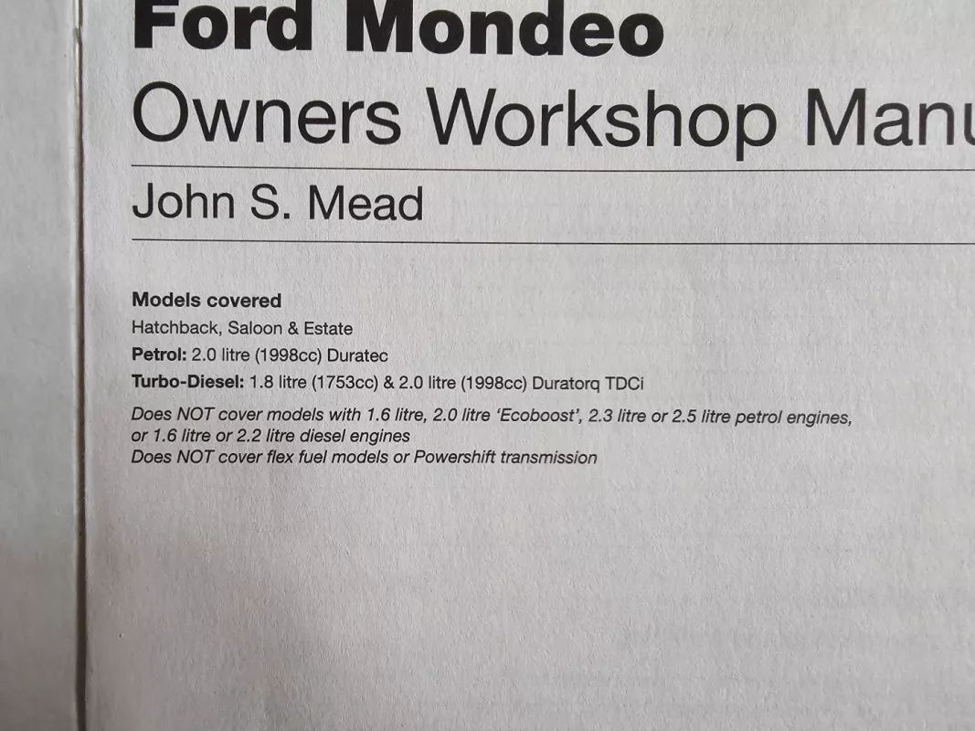 Ford Mondeo Owners Workshop Manual - John S. Mead, knyga 3