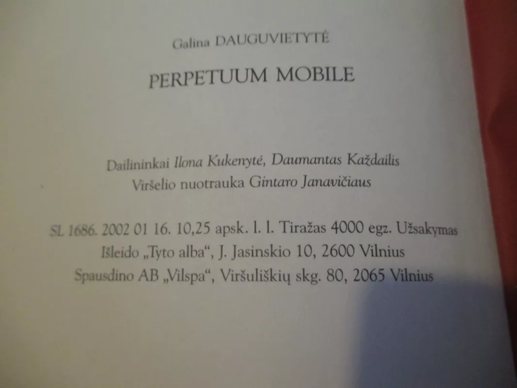 Perpetuum mobile - Galina Dauguvietytė, knyga 3