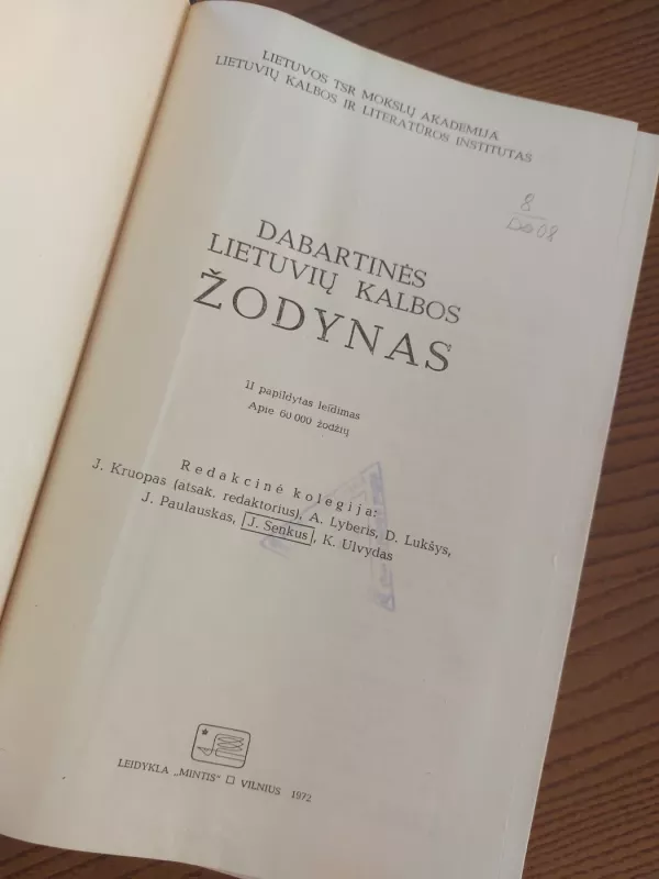 Dabartinės lietuvių kalbos žodynas - Autorių Kolektyvas, knyga 3