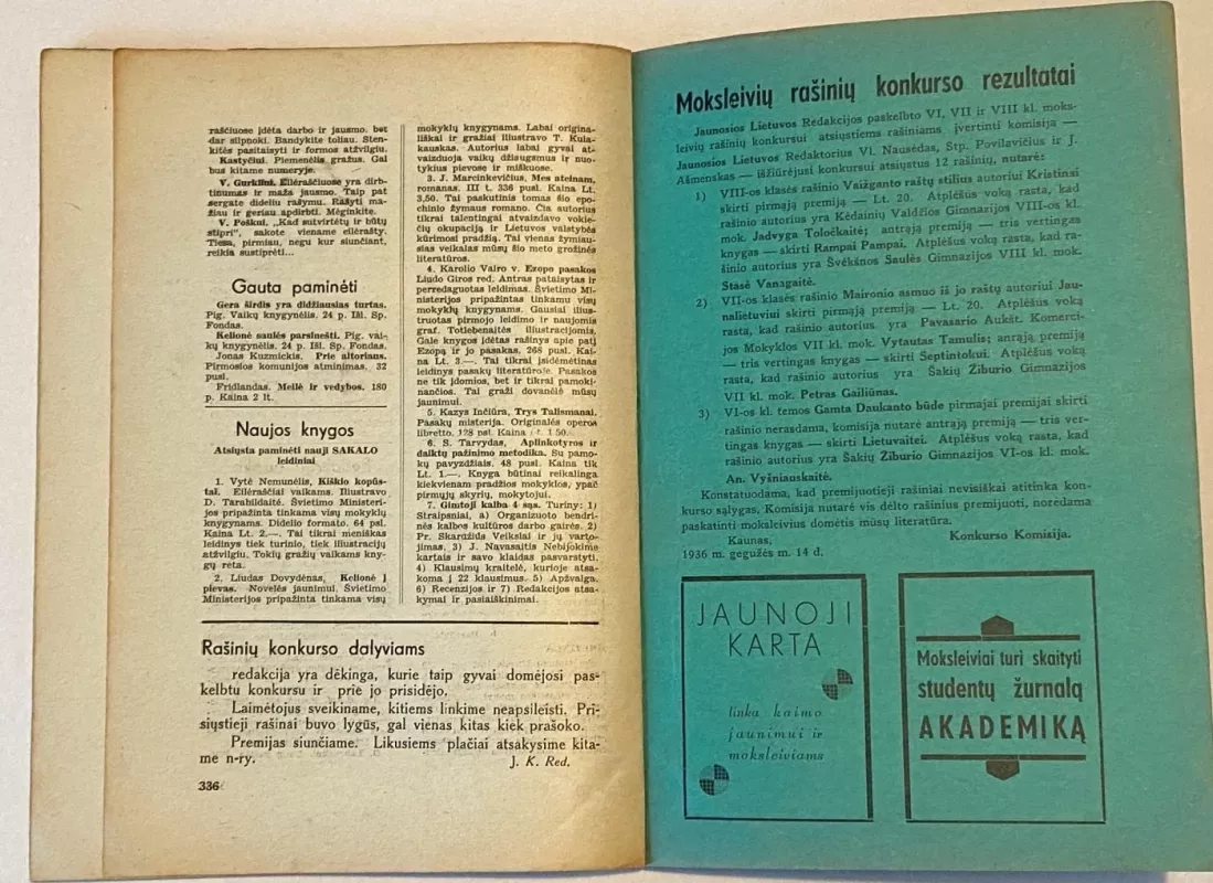 Jaunoji Lietuva žurnalas 1936m. Nr.5 - Autorių Kolektyvas, knyga 5