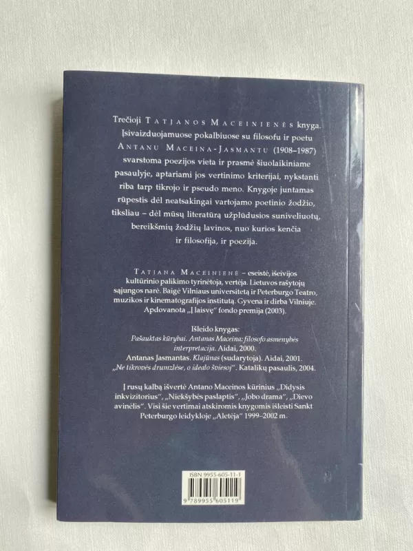 Pradžioje buvo Žodis: Pokalbiai su Antanu Maceina-Jasmantu apie poeziją - Tatjana Maceinienė, knyga 3
