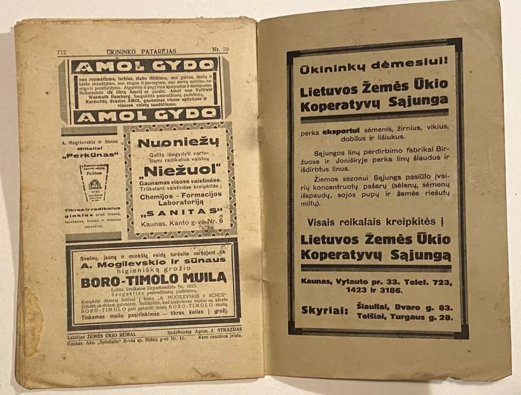 Ūkininko Patarėjas žurnalas 1929m. NR.20 - Autorių Kolektyvas, knyga 5