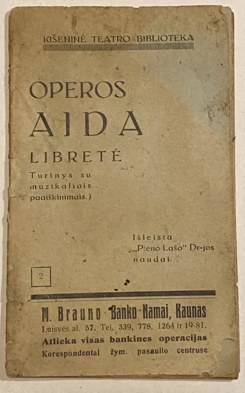 Operos AIDA Libretė 1930-40m. - Autorių Kolektyvas, knyga 2