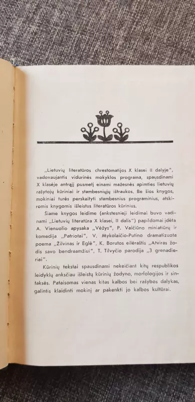 Lietuvių literatūros chrestomatija X klasei 2dalis - Danutė Bartulienė,Irena Skaisgirienė, knyga 4