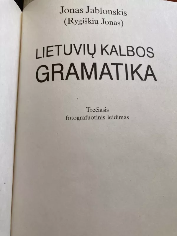 Lietuvių kalbos gramatika– Etimologija, vidurinėms mokslo įstaigoms - Jonas Jablonskis, knyga 4