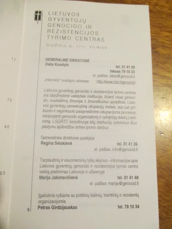 Lietuvos genocido ir rezistencijos tyrimo centras - Autorių Kolektyvas, knyga 5