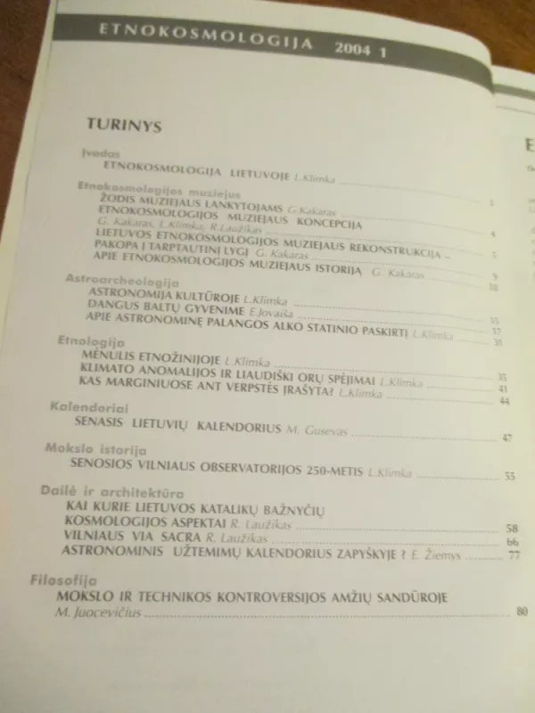 Etnokosmologija 2004 Nr.1 - Autorių Kolektyvas, knyga 3