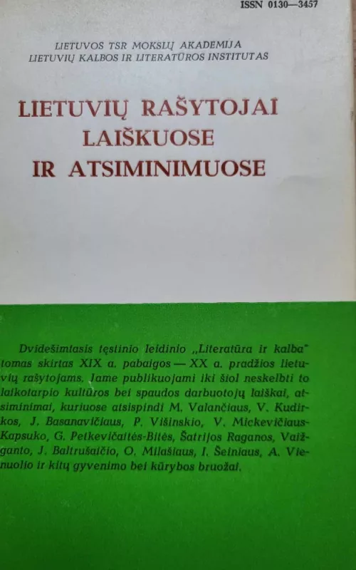 Lietuvių rašytojai laiškuose ir atsiminimuose - Kostas Korsakas, knyga 2