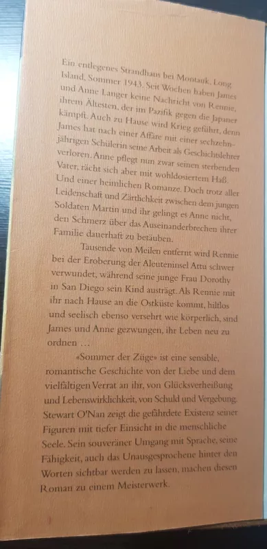 Sommer der Zuge - Stewart O'nan, knyga 3