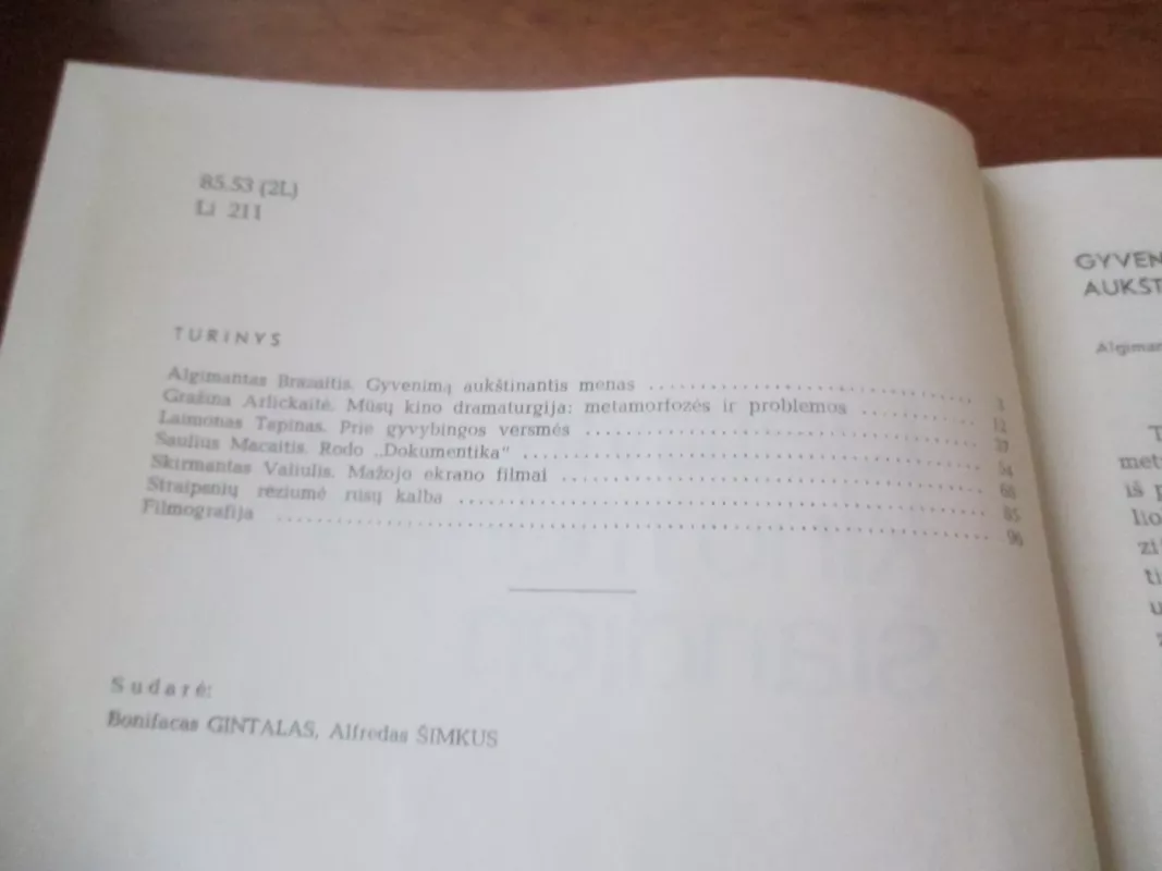 Lietuvių kino menas šiandien - Bonifacas Gintalas, knyga 3