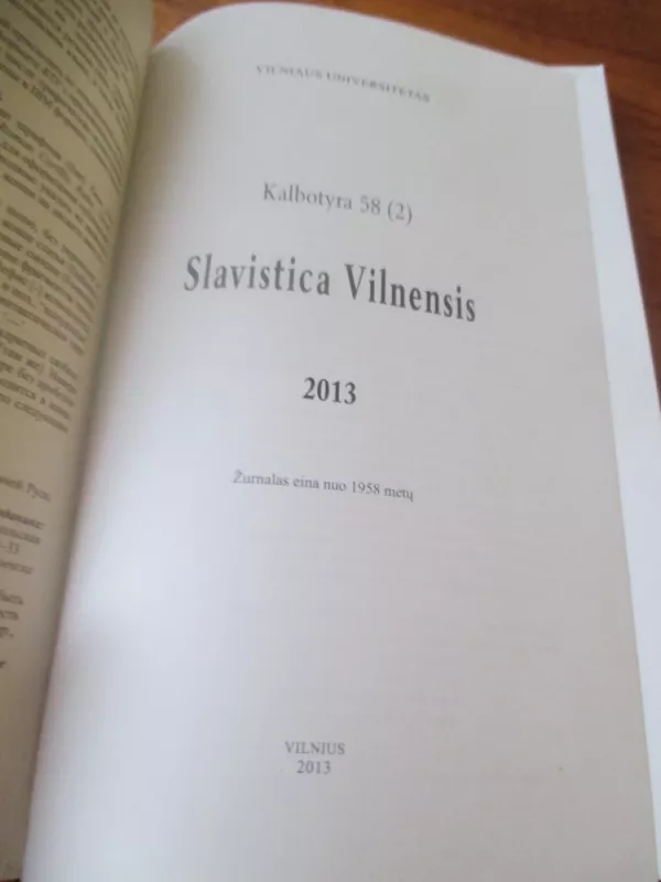 Slavistica Vilnensis Kalbotyra 58 (2) - Autorių Kolektyvas, knyga 3