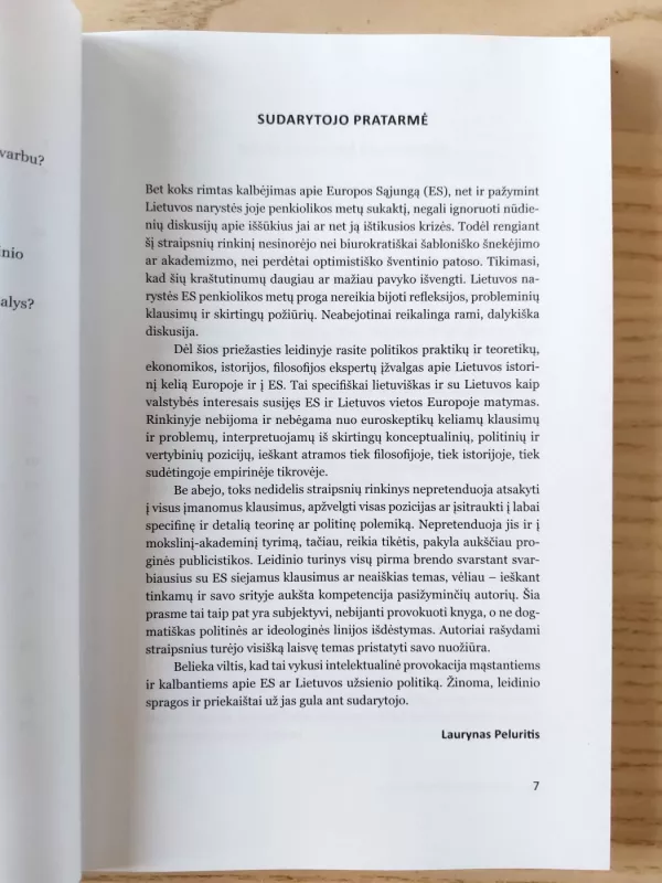 Lietuvos narystė Europos Sąjungoje: atskaitos taškai ir judėjimo kryptys Straipsnių rinktinė - Autorių Kolektyvas, knyga 5