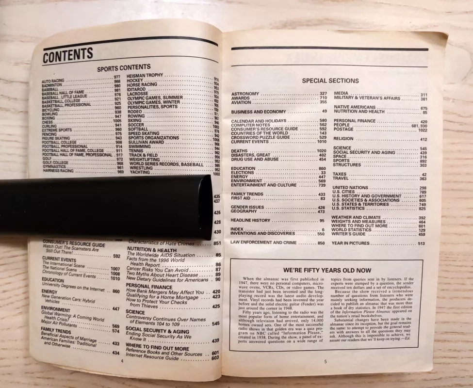 1997 Information Please Almanac The international authority 50th Anniversary Edition - Otto Johnson, knyga 4