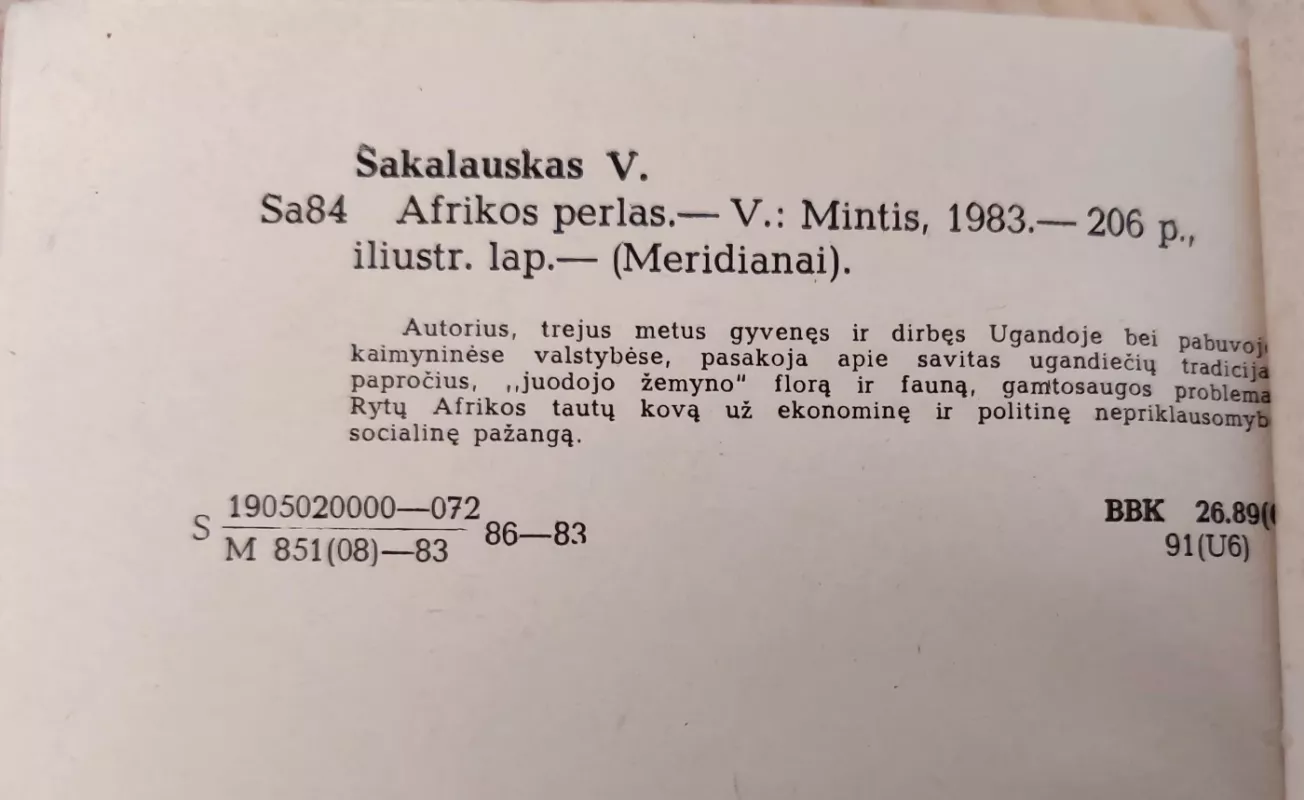Afrikos perlas - Vaclovas Sakalauskas, knyga 5