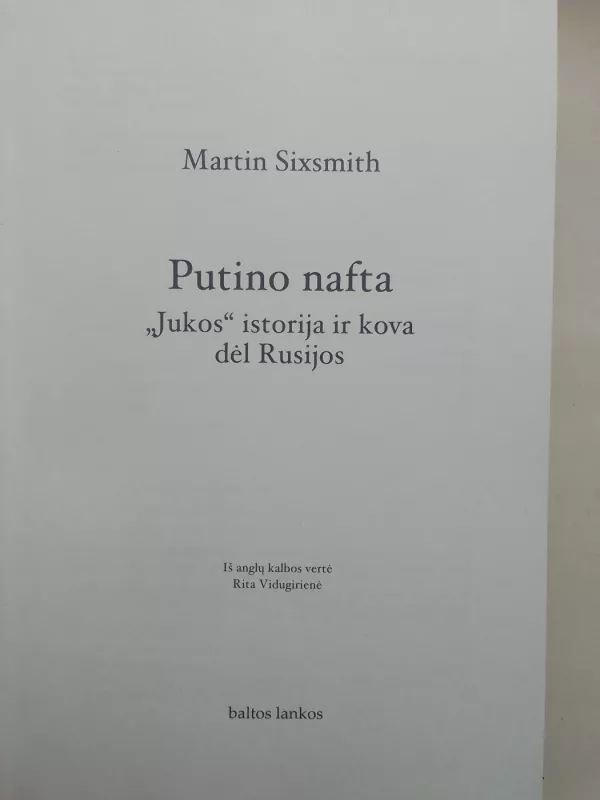 Putino nafta - Martin Sixsmith, knyga 3