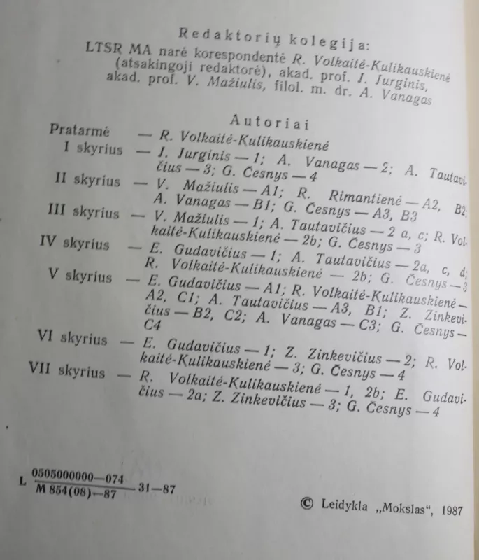 Lietuvių etnogenezė - Autorių Kolektyvas, knyga 4