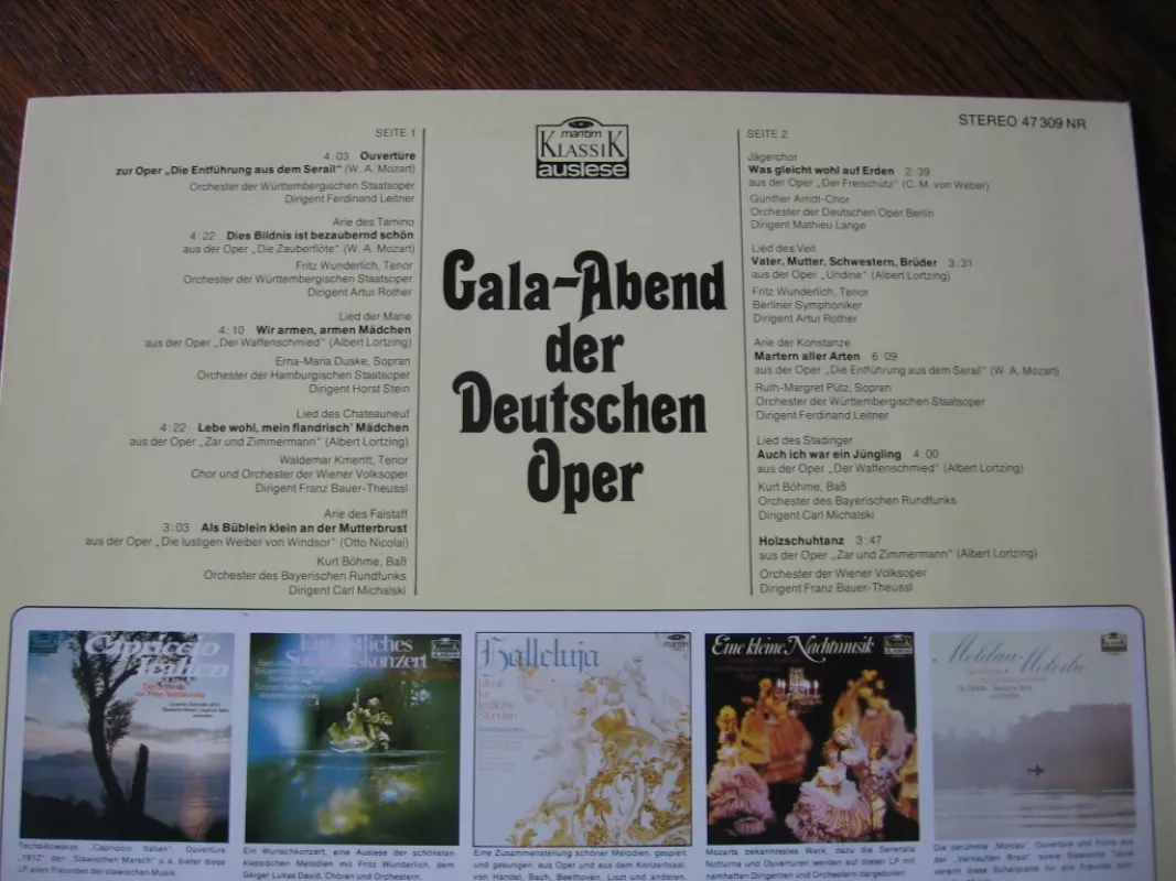 Gala-Abend der Deutschen Oper - W.A.Mozart Mozart, plokštelė 4