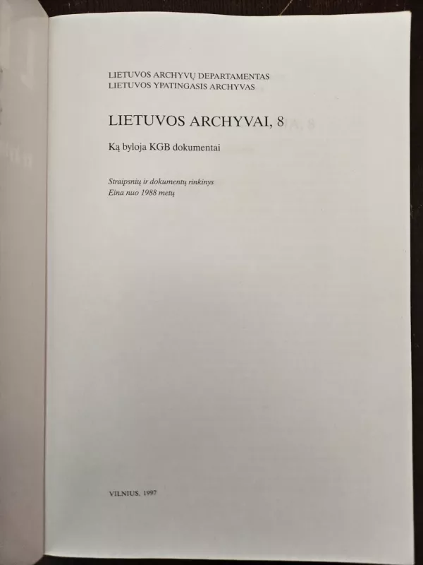 Lietuvos archyvai 8 - Autorių Kolektyvas, knyga 3