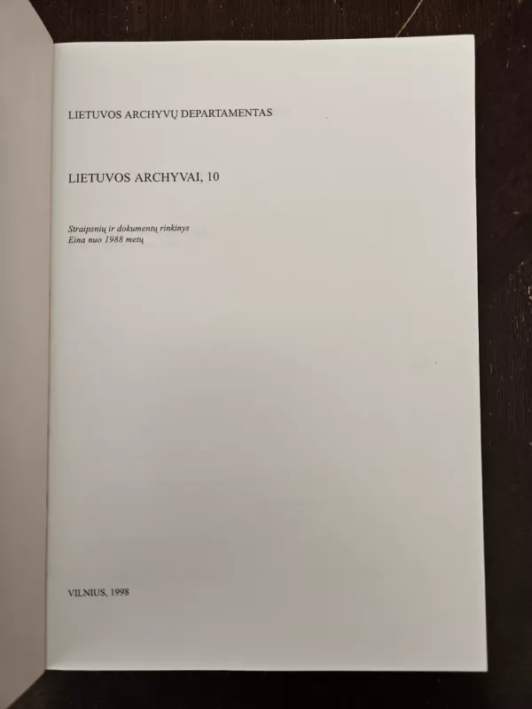 Lietuvos archyvai 10 - Jolita Dimbelytė, knyga 3