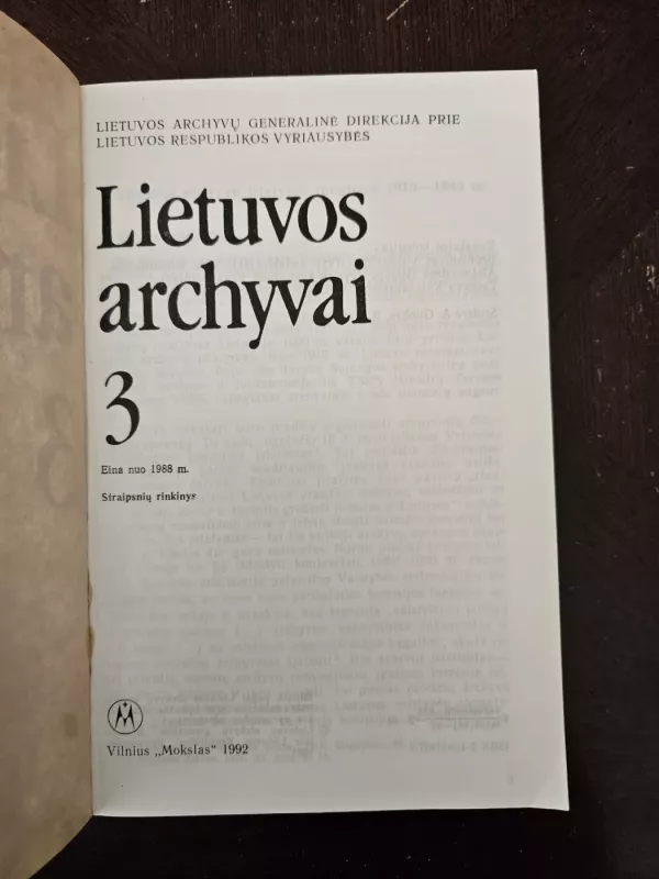 Lietuvos archyvai 3 - Autorių Kolektyvas, knyga 3