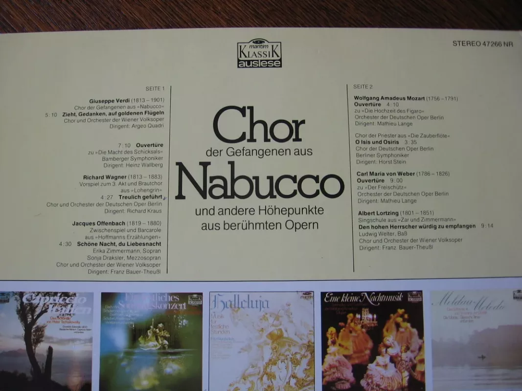 Chor der Gefangenen aus Nabucco - Giuseppe Verdi, plokštelė 4