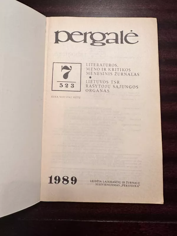 Pergalė. 1989 7 numeris - Autorių Kolektyvas, knyga 3