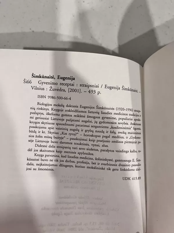 Gyvenimo receptai - Eugenija Šimkūnaitė, knyga 3