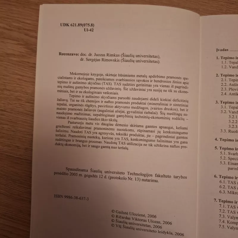 Tepimo ir aušinimo skysčiai - Gailutė Ulozienė, knyga 6