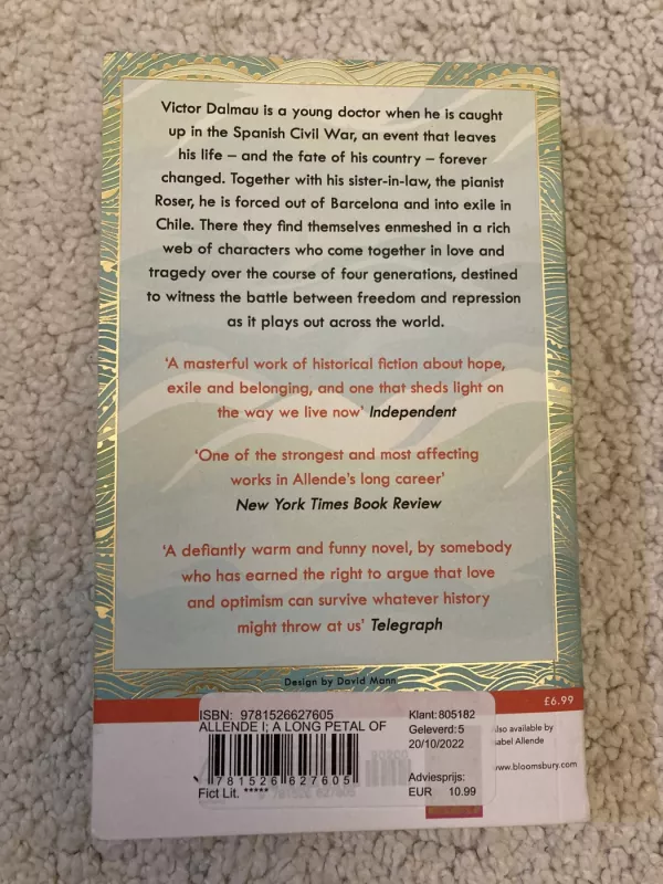 A long petal of the sea - Isabel Allende, knyga 3