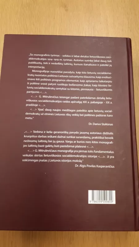 LIETUVOS SOCIALDEMOKRATIJOS IDEOLOGINĖ-POLITINĖ RAIDA 1914-1919 METAIS - GINTARAS MITRULEVIČIUS, knyga 3