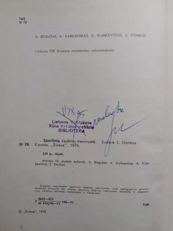 Sportinių žaidimų treniruotė - Stasys Stonkus, knyga 3