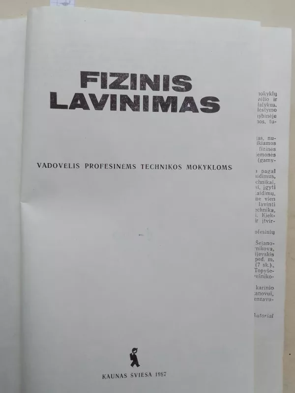 Fizinis lavinimas: vadovėlis  profesinėms technikos mokykloms - B.I. Zagorskij ir kt., knyga 3