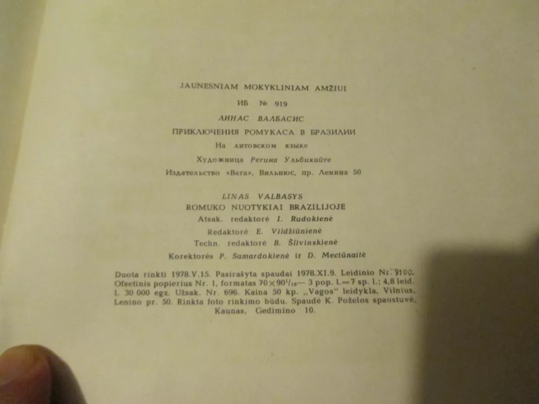 Romuko nuotykiai Brazilijoje - Linas Valbasys, knyga 6