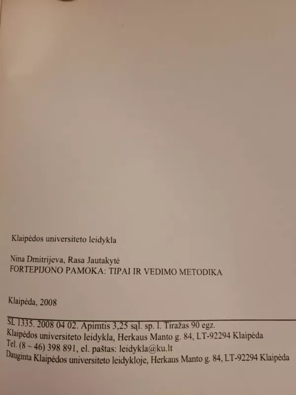 Fortepijono pamoka: tipai ir vedimo metodika - Autorių Kolektyvas, knyga 3