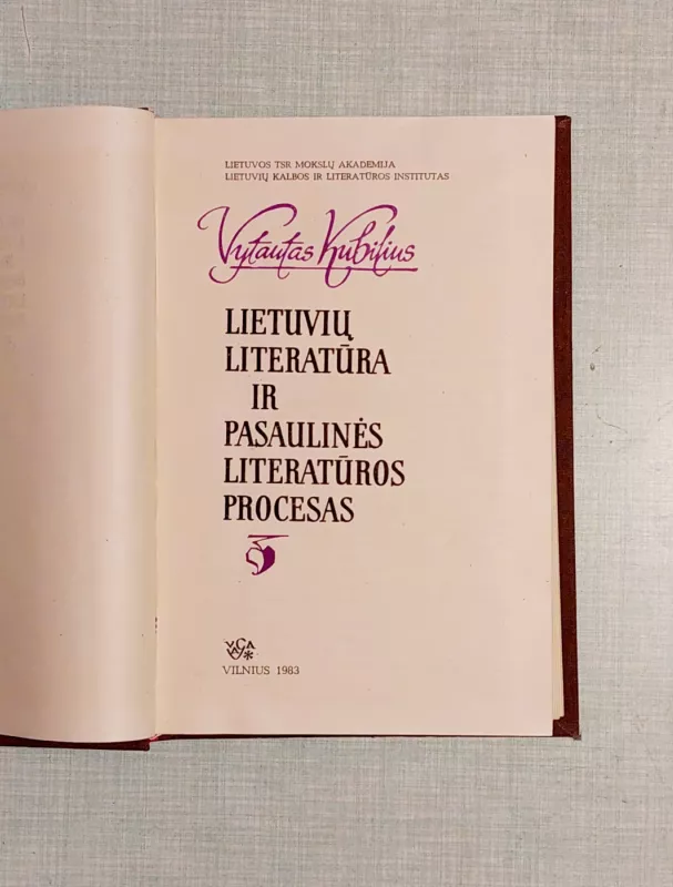 Lietuvių literatūra ir pasaulinės literatūros procesas - Vytautas Kubilius, knyga 5