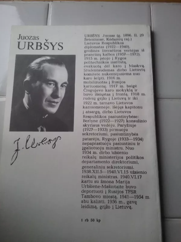 Lietuva lemtingaisiais 1939-1940 metais - Juozas Urbšys, knyga 3