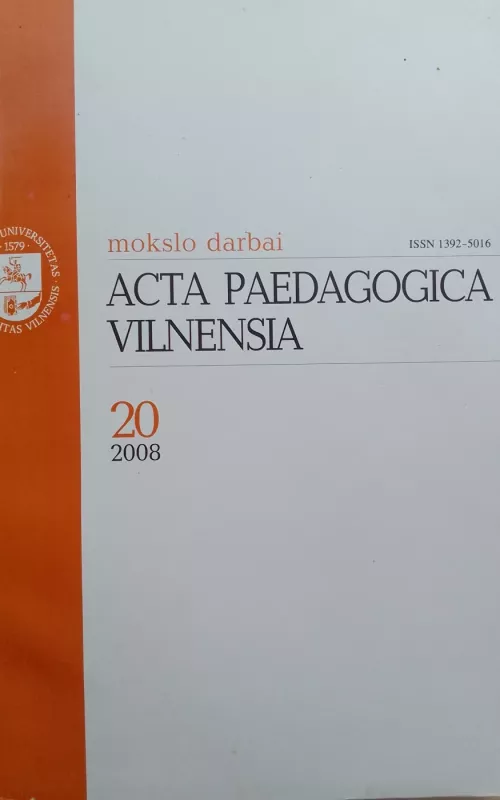 Acta paedagogica Vilnensia 20 2008 - Autorių Kolektyvas, knyga 2